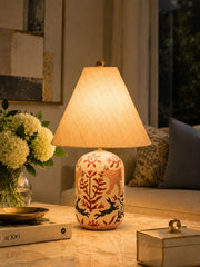 Ceruna Ceramic Table Lamp Wax Resist Design - Bedroom Living Room Lighting